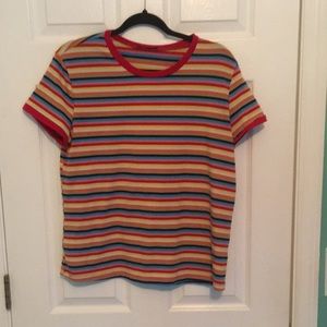 Rainbow stripes tee